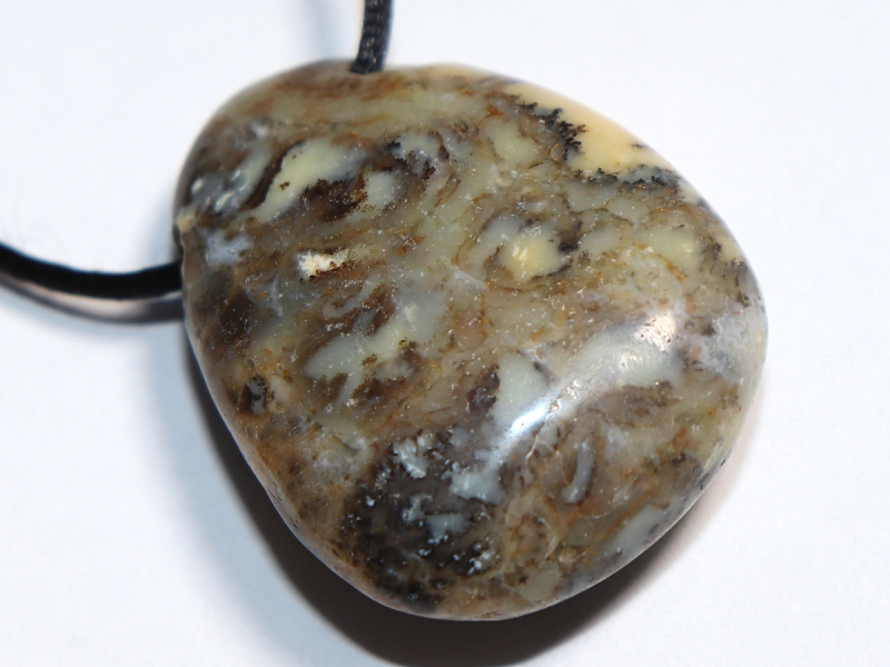 dendrite opal with cord or silver 925