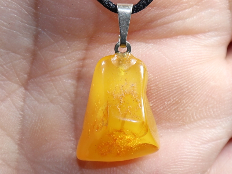 amber with cord or silver 925