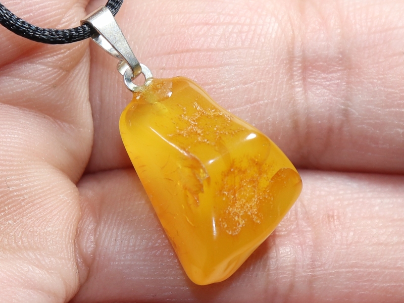 amber with cord or silver 925