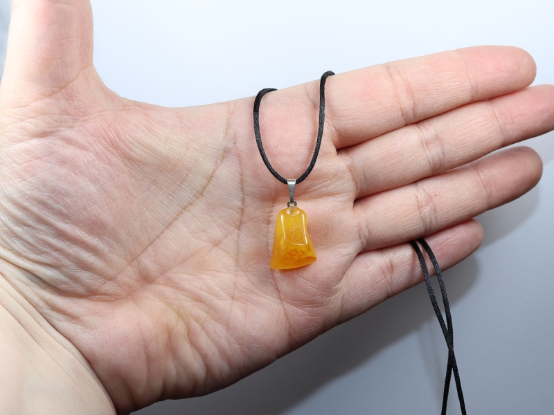 amber with cord or silver 925
