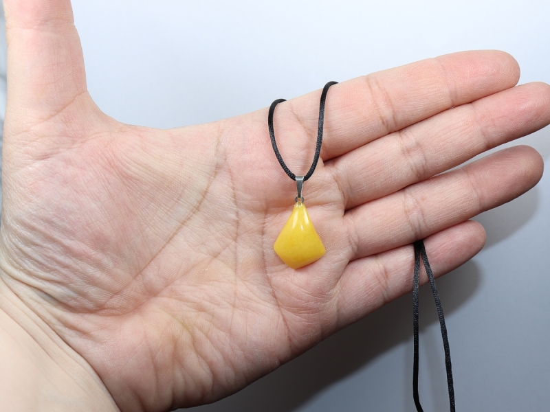 amber with cord or silver 925