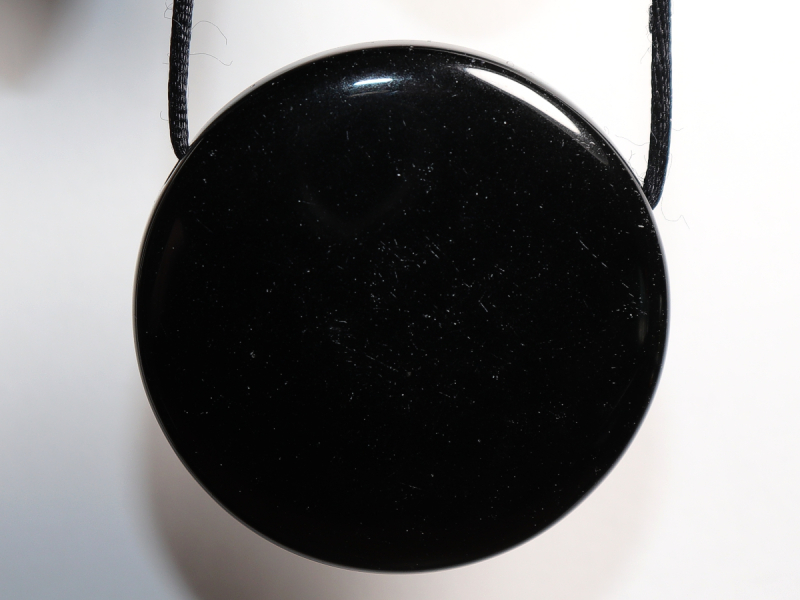 schwarzer Obsidian mit Band oder Silber 925