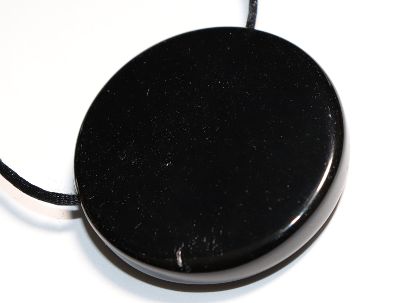 schwarzer Obsidian mit Band oder Silber 925