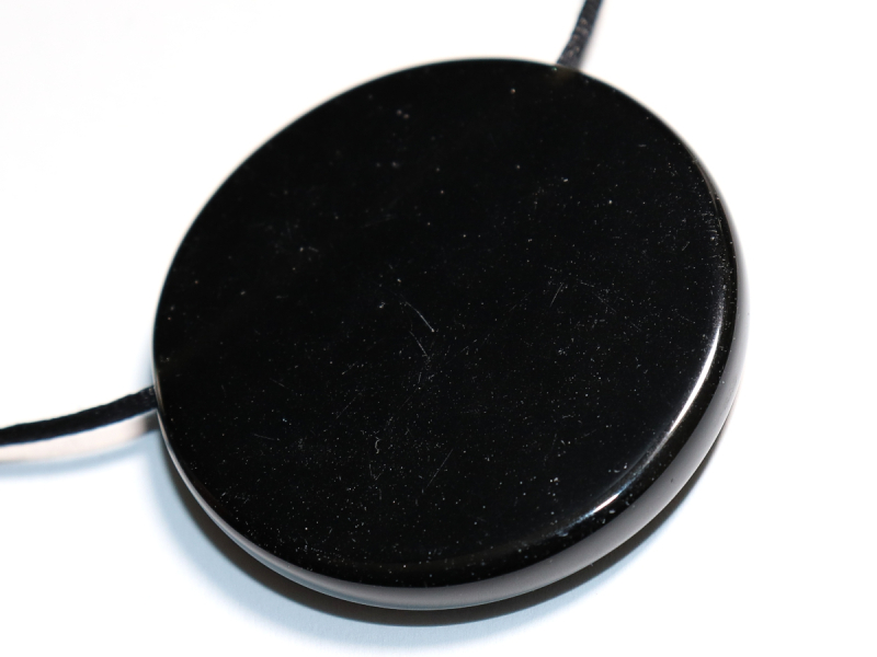 schwarzer Obsidian mit Band oder Silber 925