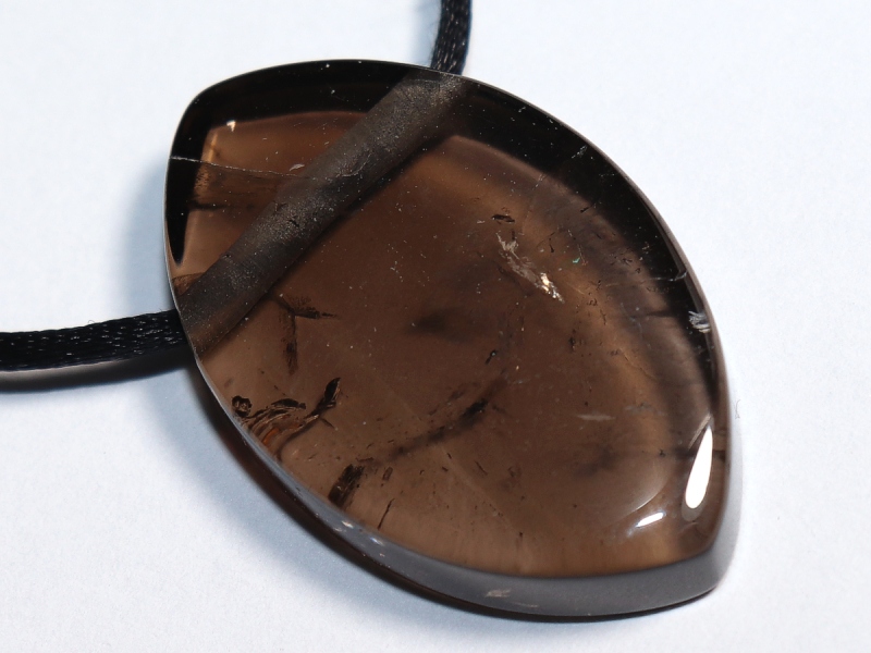 smoky quartz with cord or silver 925