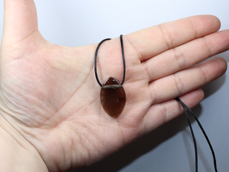 smoky quartz with cord or silver 925