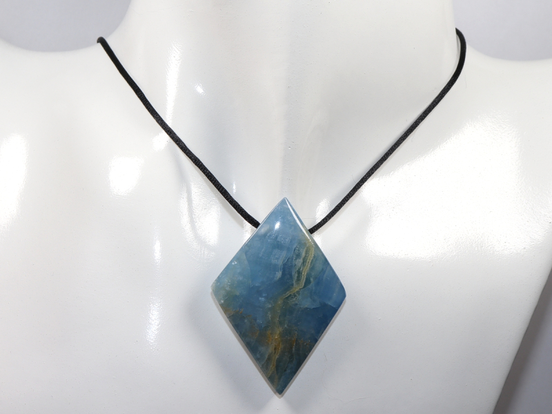 blue aragonite with cord or silver 925