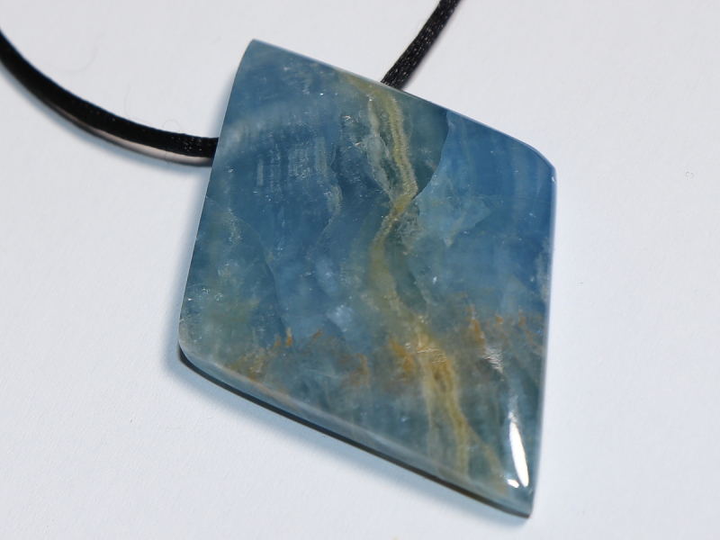 blue aragonite with cord or silver 925