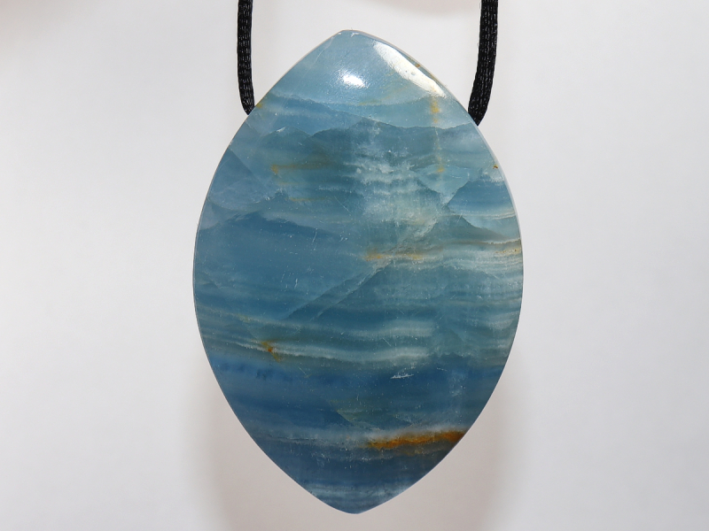 blue aragonite with cord or silver 925