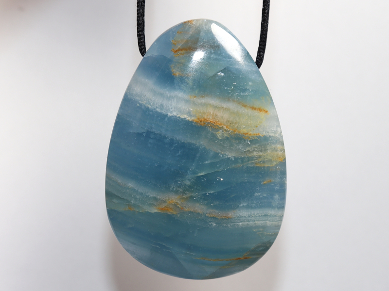 blue aragonite with cord or silver 925