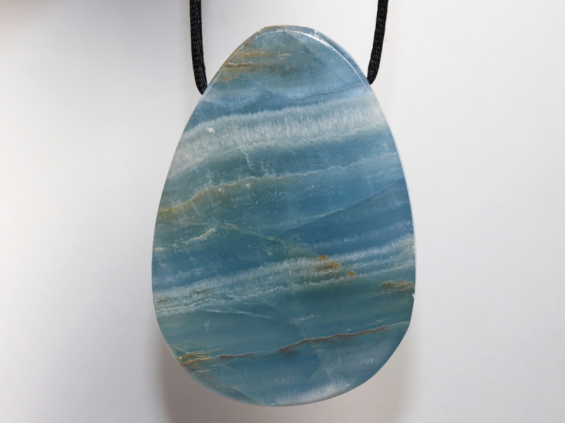 blue aragonite with cord or silver 925