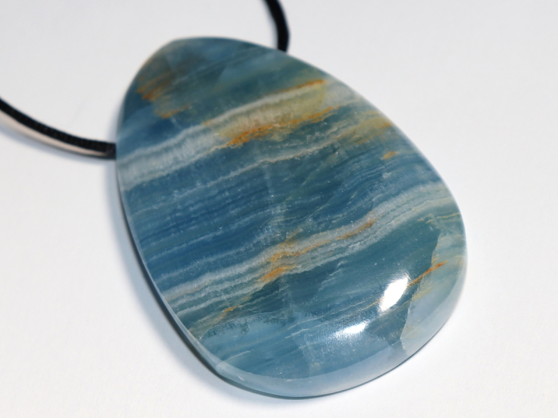 blue aragonite with cord or silver 925
