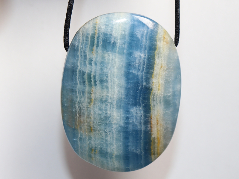 blue aragonite with cord or silver 925