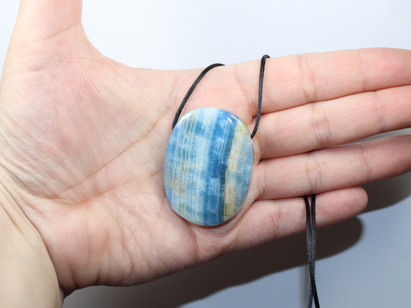 blue aragonite with cord or silver 925