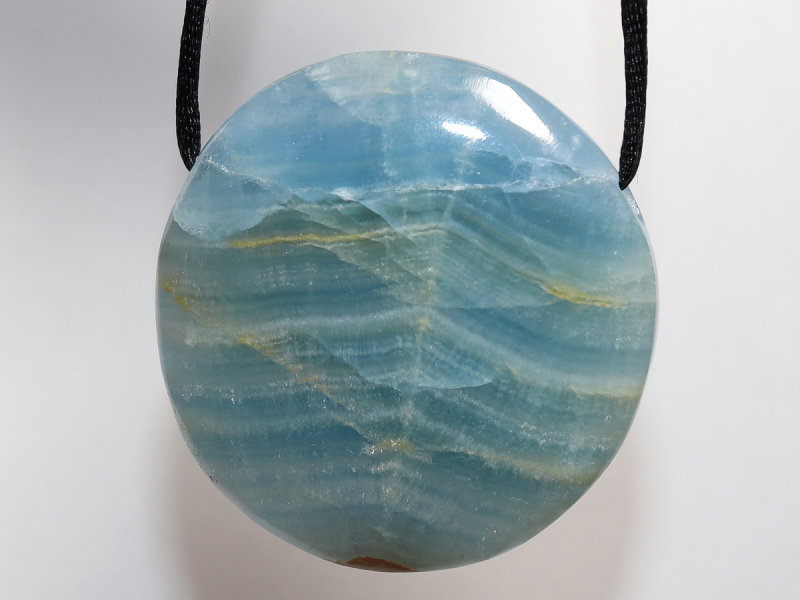 blue aragonite with cord or silver 925