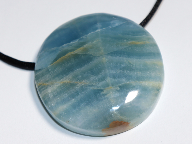 blue aragonite with cord or silver 925