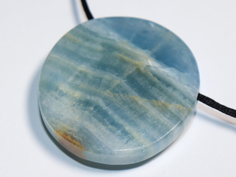 blue aragonite with cord or silver 925