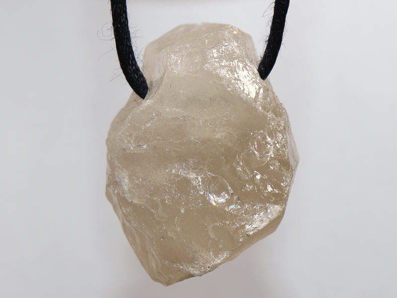 smoky quartz with cord or silver 925