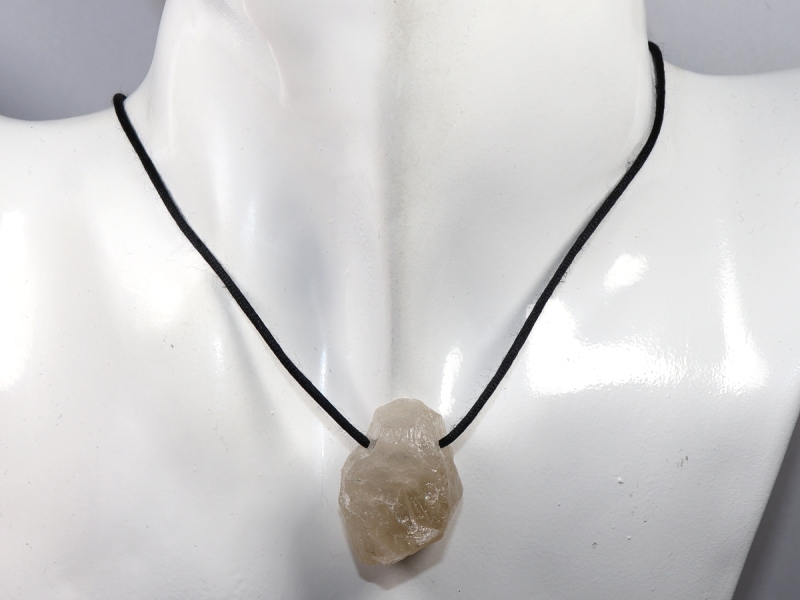 smoky quartz with cord or silver 925