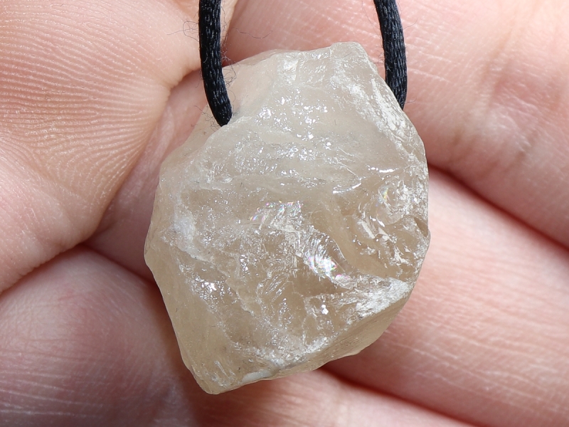 smoky quartz with cord or silver 925