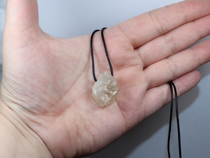 smoky quartz with cord or silver 925