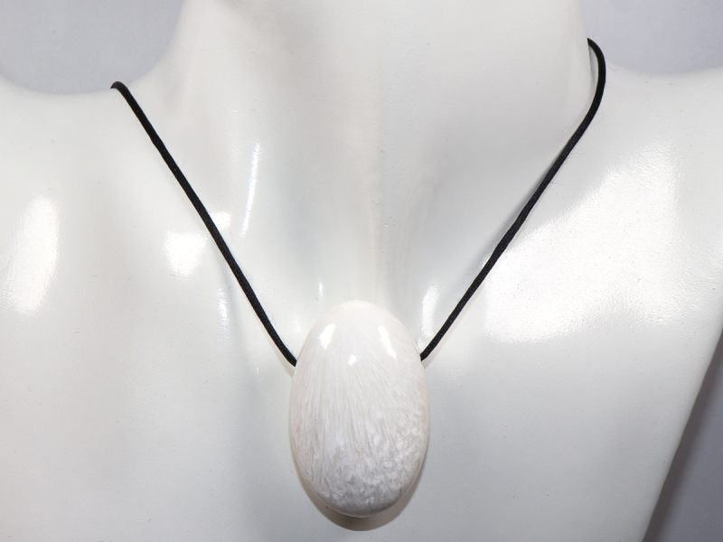 scolecite with cord or silver 925