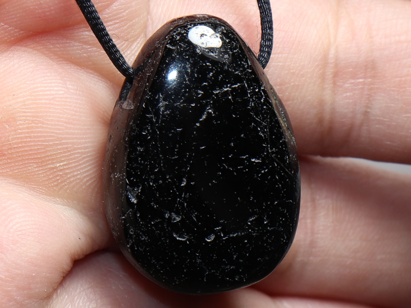 black tourmaline (Schorl) with cord or silver 925