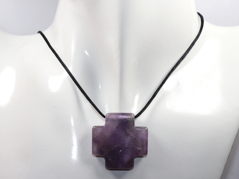 amethyst with cord or silver 925