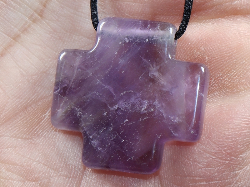 amethyst with cord or silver 925