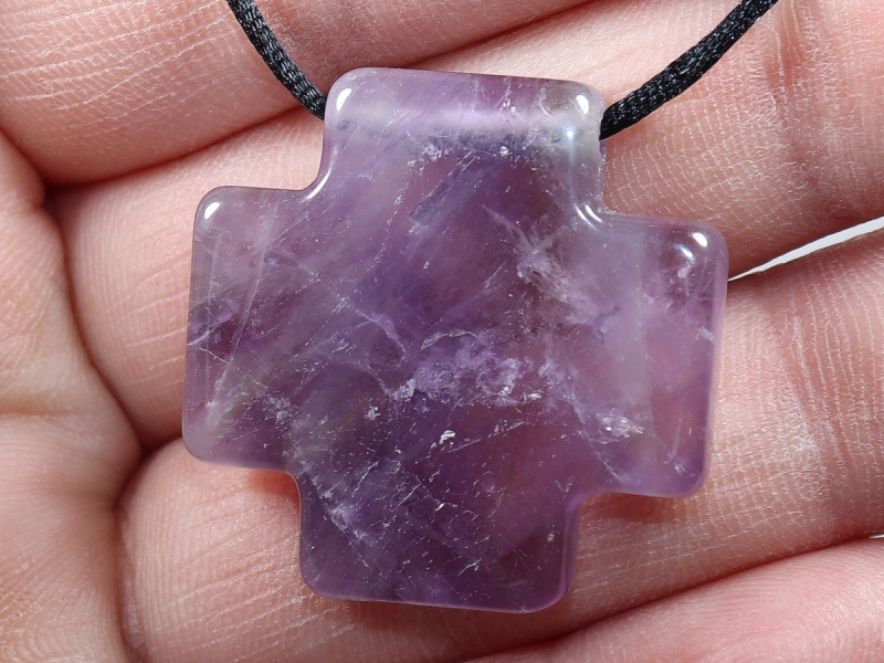 amethyst with cord or silver 925
