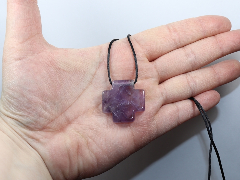 amethyst with cord or silver 925
