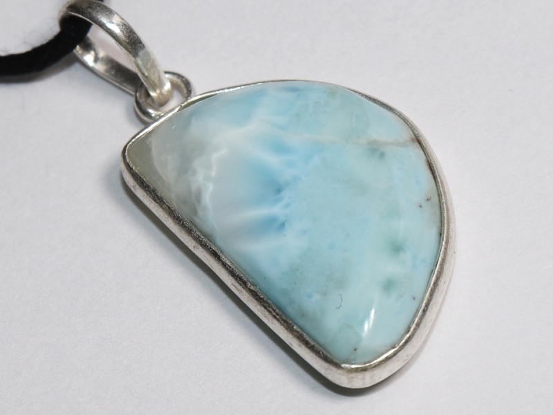 larimar with cord or silver 925