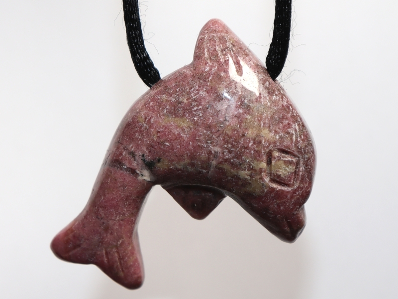 rhodonite with cord or silver 925