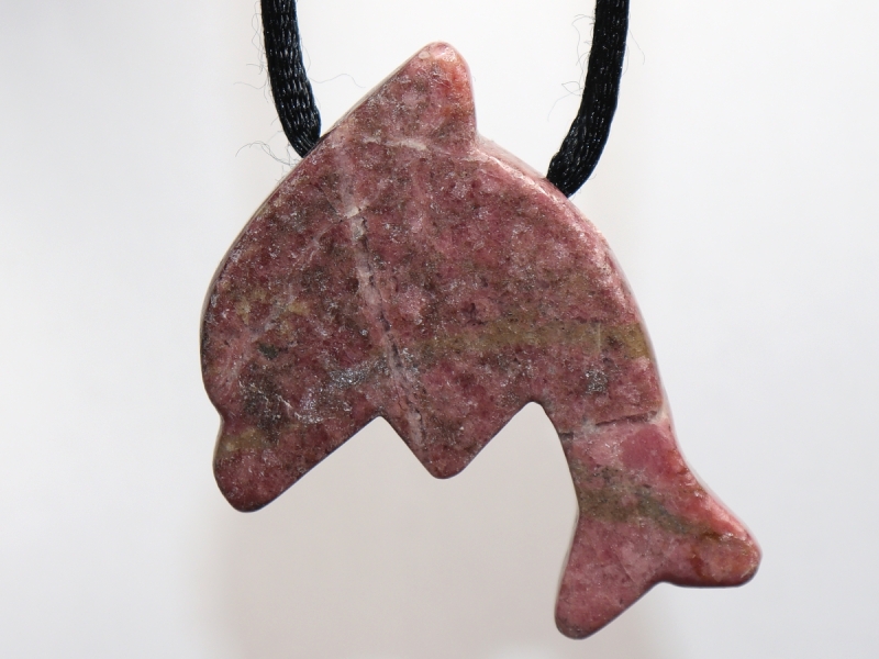 rhodonite with cord or silver 925