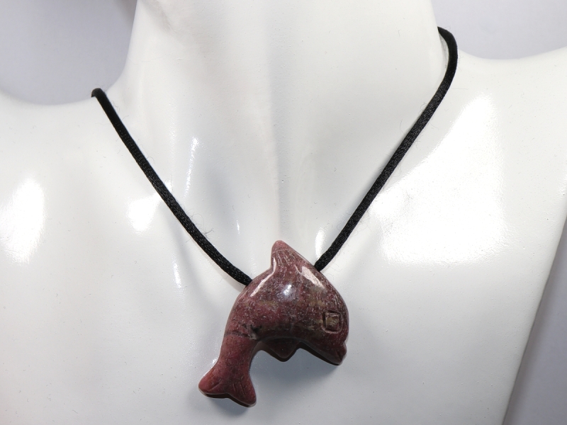 rhodonite with cord or silver 925