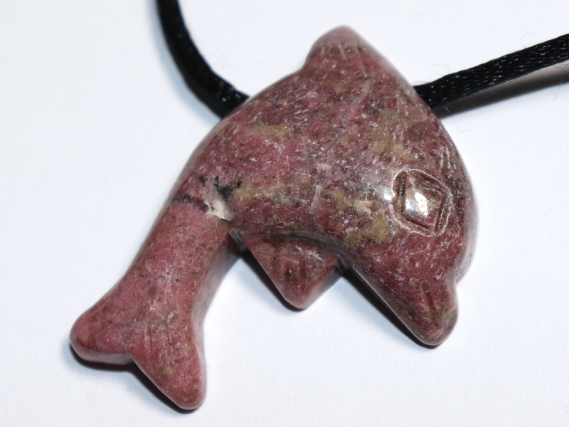 rhodonite with cord or silver 925