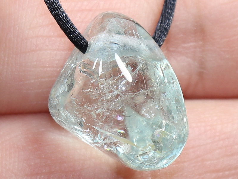blue topaz with cord or silver 925