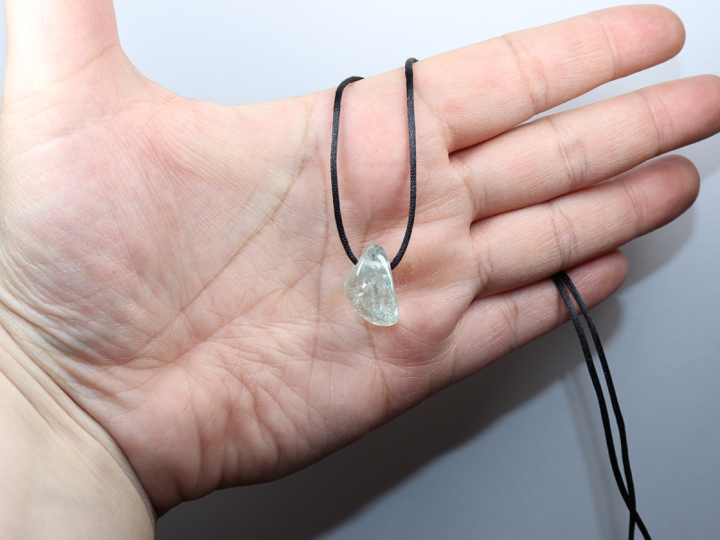 blue topaz with cord or silver 925