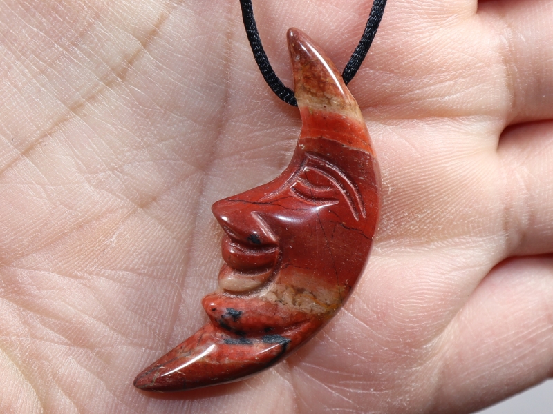 red jasper with cord or silver 925