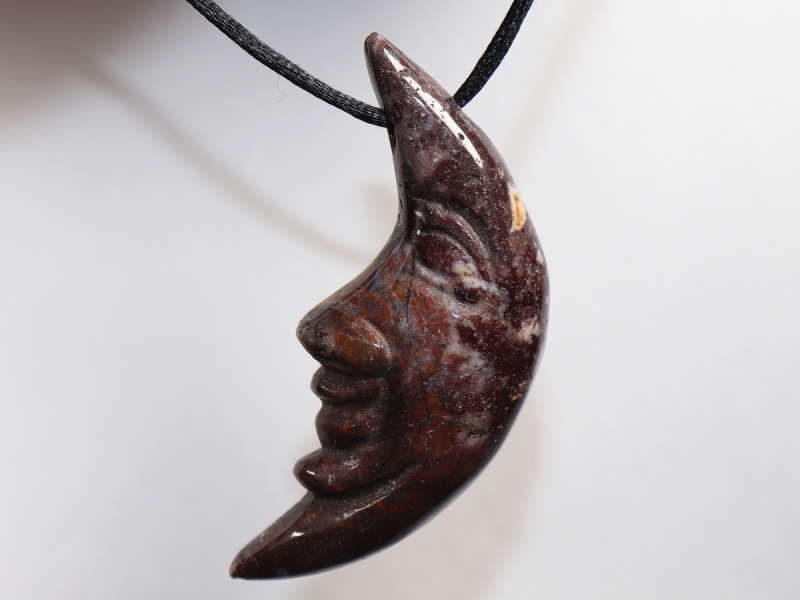 rhodonite with cord or silver 925