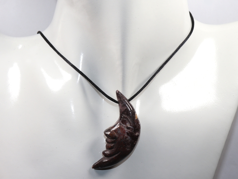 rhodonite with cord or silver 925