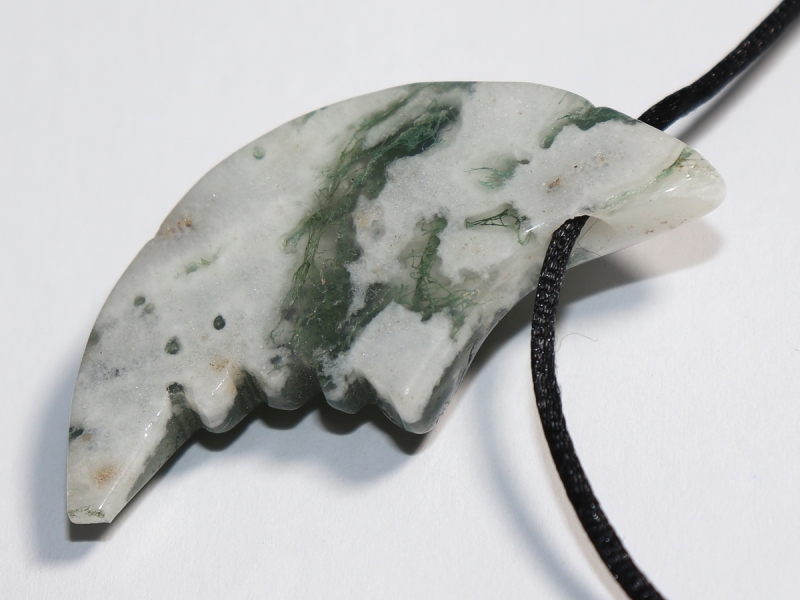 moss agate with cord or silver 925