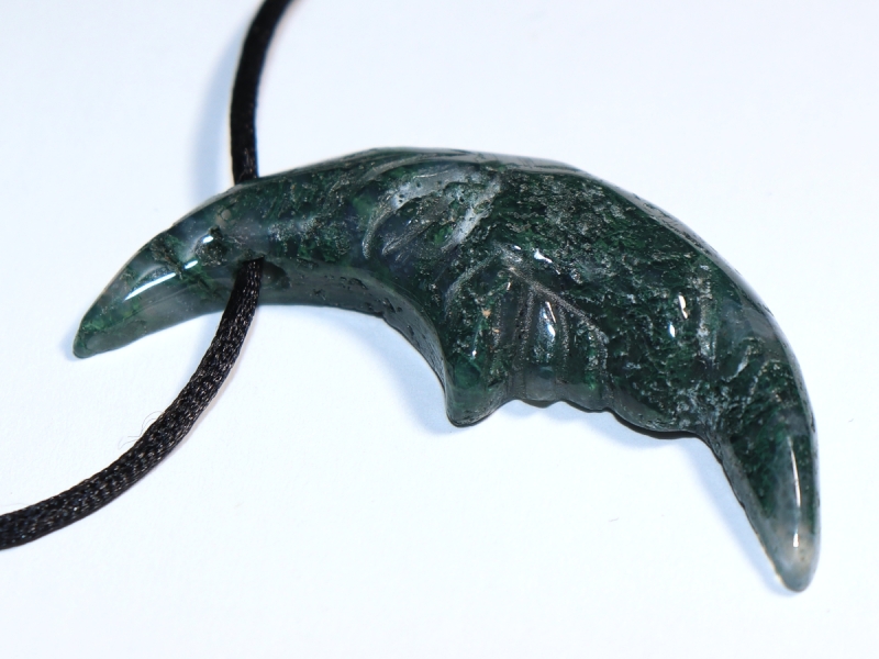 moss agate with cord or silver 925