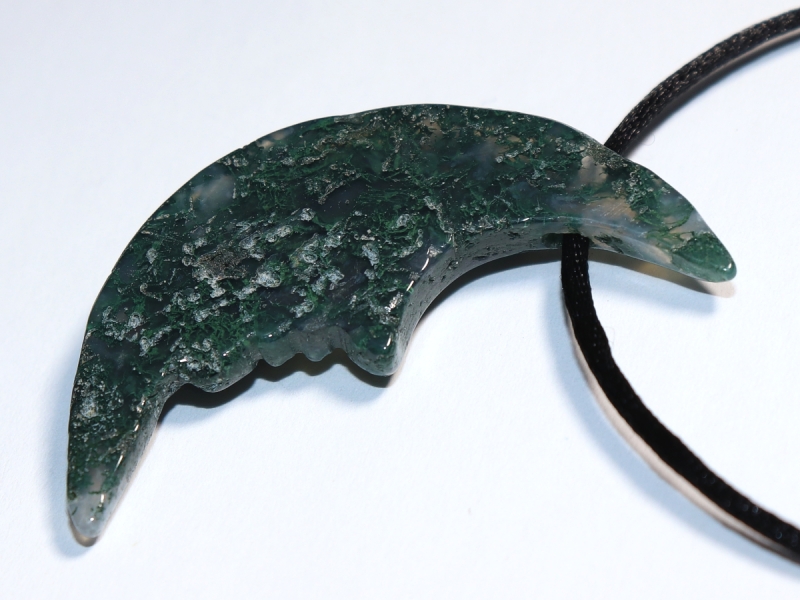 moss agate with cord or silver 925