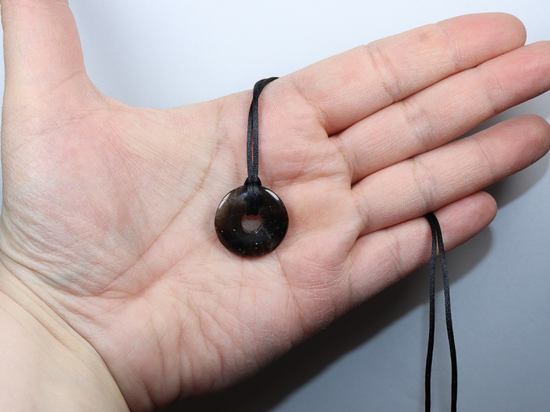 smoky quartz with cord