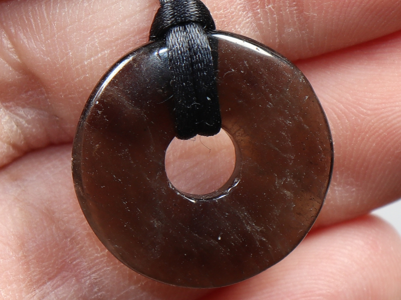 smoky quartz with cord