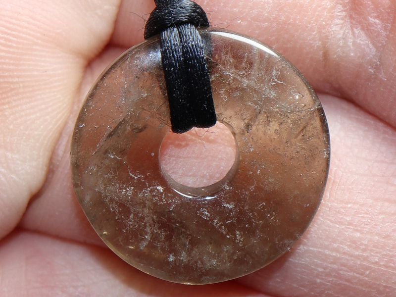 smoky quartz with cord