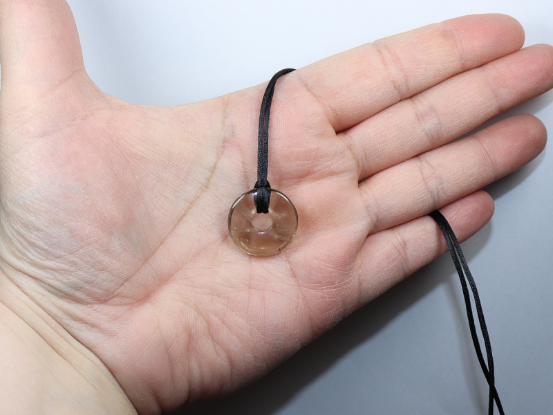 smoky quartz with cord