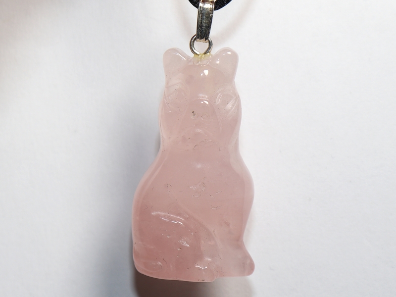 rose quartz with cord or silver 925