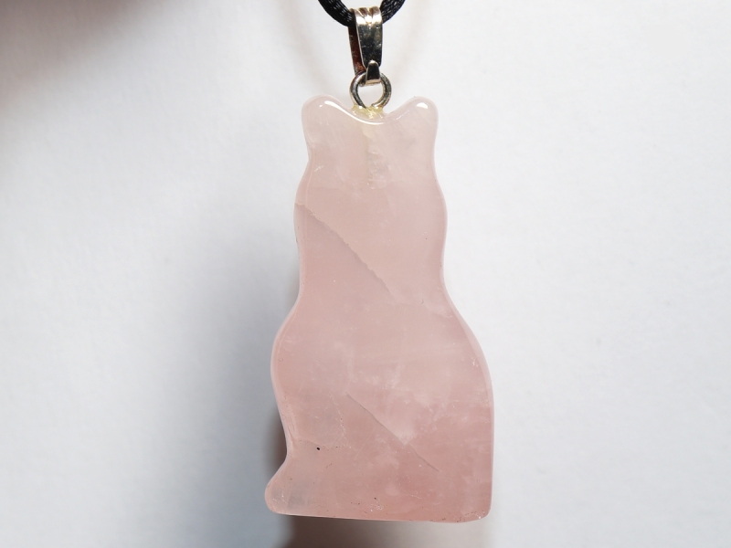 rose quartz with cord or silver 925